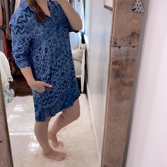 Philosophy chambray shirt dress size large with pockets - Picture 2 of 5